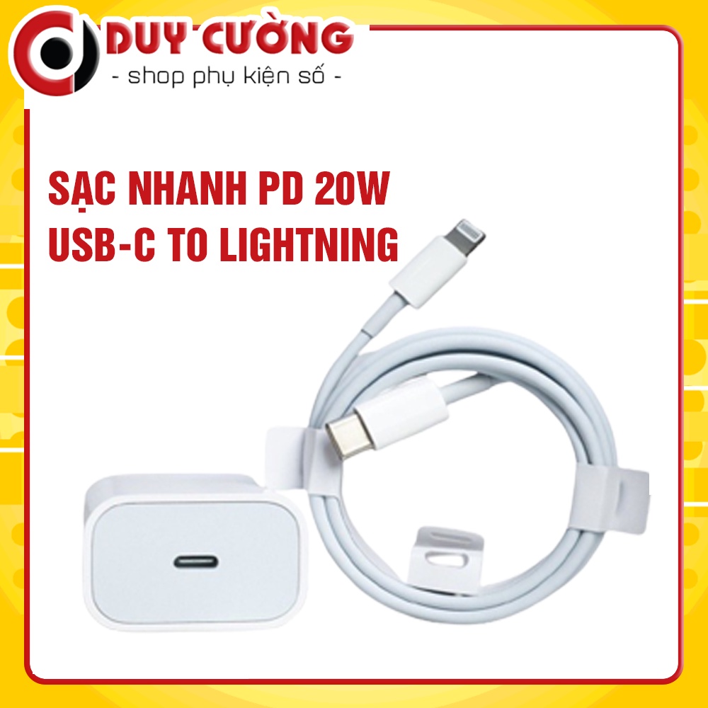 Bộ Sạc Nhanh PD 20W kết nối USB-C To Lightning (Hỗ Trợ Công Suất Tối Đa IP12,13) | sạc nhanh cho các dòng iphone ipad