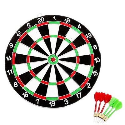 Bộ trò chơi phóng phi tiêu bảng gỗ đường kính 28cm + kèm 4 phi tiêu