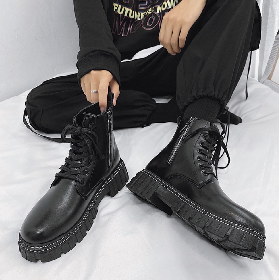 Giày cổ cao - Bốt cổ cao khóa zip dr martens phiên bản 2021 INF - 3 tăng chiều cao