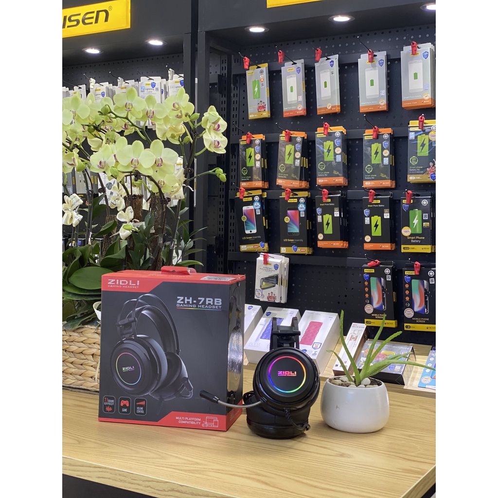 Tai nghe chụp tai Zidli ZH7RB LED [ĐEN] kết nối cổng USB - Chính hãng