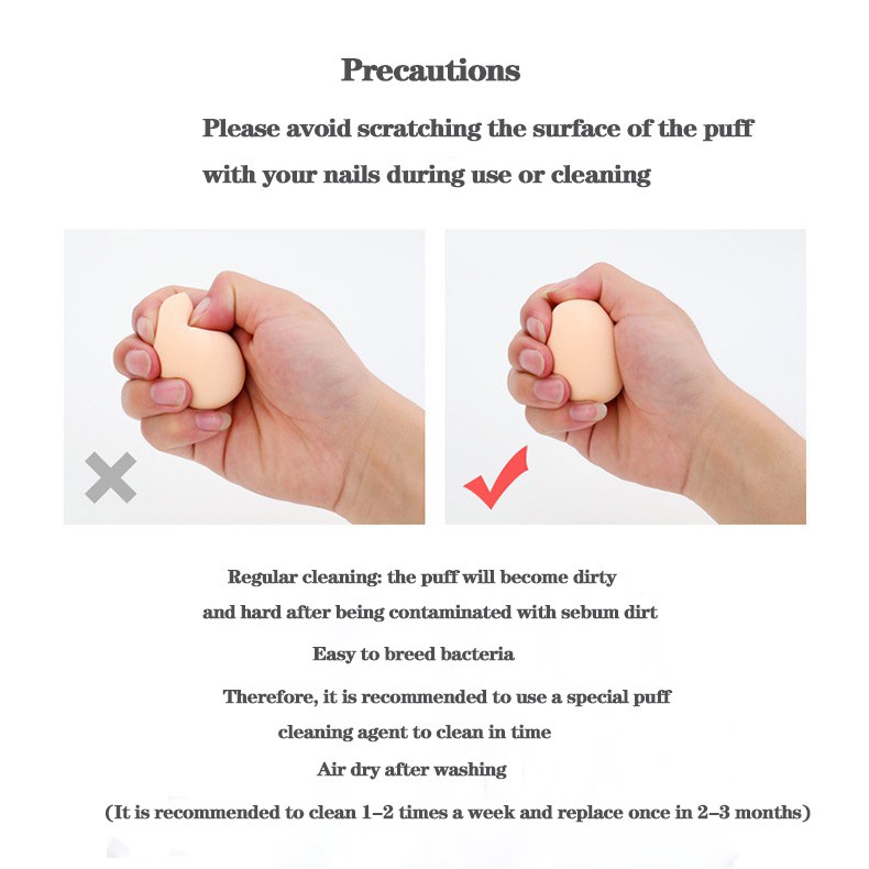 Mút trang điểm Ripe Girl hình giọt nước dùng được ẩm khô cao cấp 10g