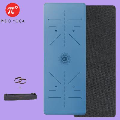 Thảm tập Yoga định tuyến Cao su tự nhiên PIDO PU cao cấp - Tặng kèm túi đựng và đai buộc