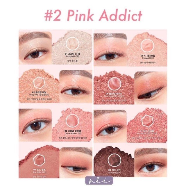 Phấn mắt Clio, bảng mắt Clio Prism Air Eye Palete 8 màu - Du Jour Land