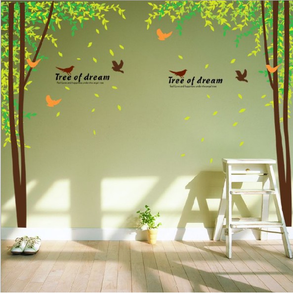 Decal trang trí tuòng - Cây lớn dây leo nhí nhiều kiểu ( SIZE 2 TẤM )