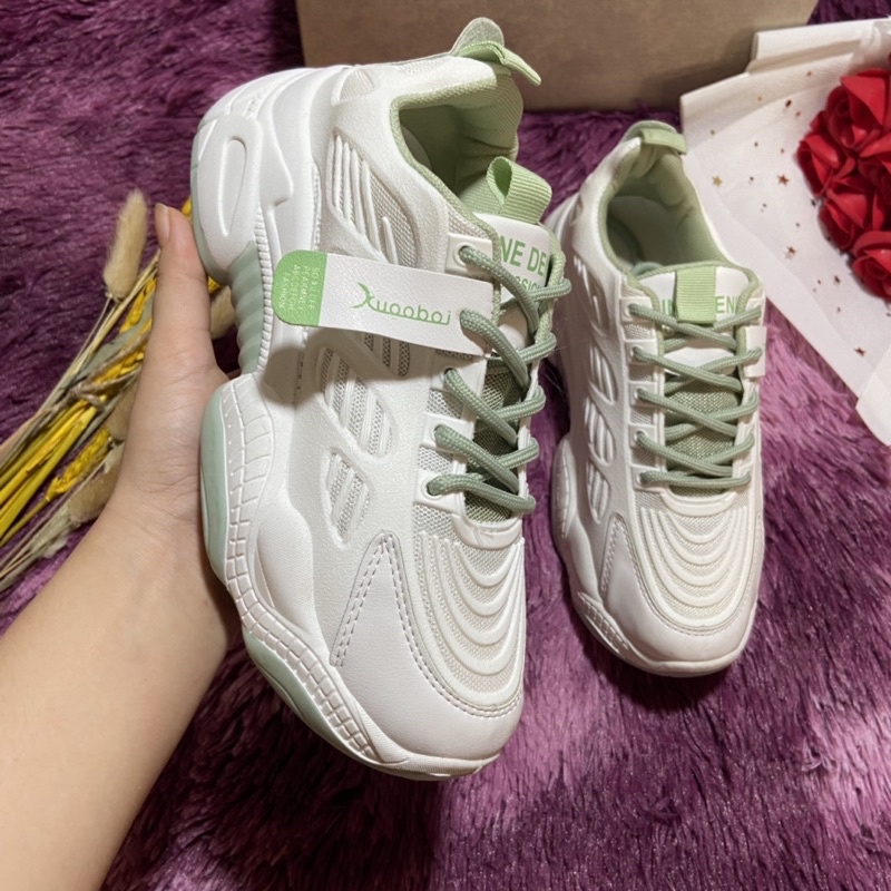 Giày thể thao/sneaker nữ hottrend PUNSHOES đế kết 5cm da mềm thông hơi siêu đẹp ẢNH TỰ CHỤP