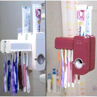 Automatic squeeze toothpaste dispenser toilet toothbrush holder