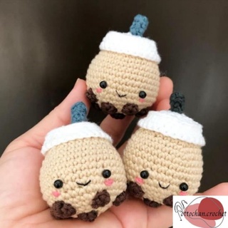 Móc khóa bình trà sữa bằng len móc_amigurumi [THÚ BÔNG CAO CẤP_TOTTOCHAN]