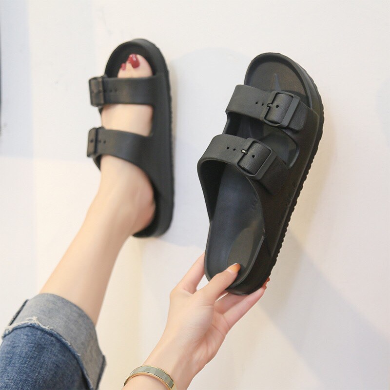 Dép nam nữ đôi đi biển quai ngang khóa cạnh unisex