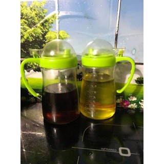 set 2 bình thủy tinh đựng nước mắm dầu ăn