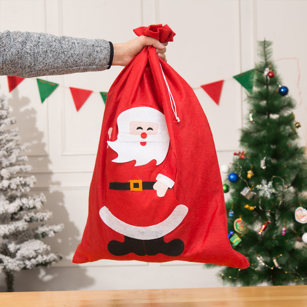 Túi đựng quà dây rút họa tiết ông già noel/người tuyết/cây thông xinh xắn