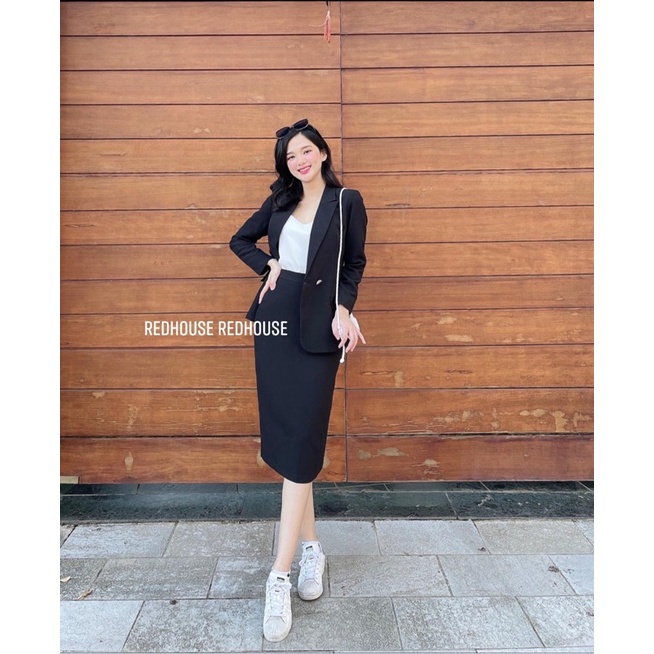 Chân váy bút chì vest