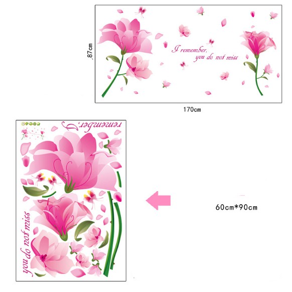 Decal trang trí tường hình bông hoa cực xinh