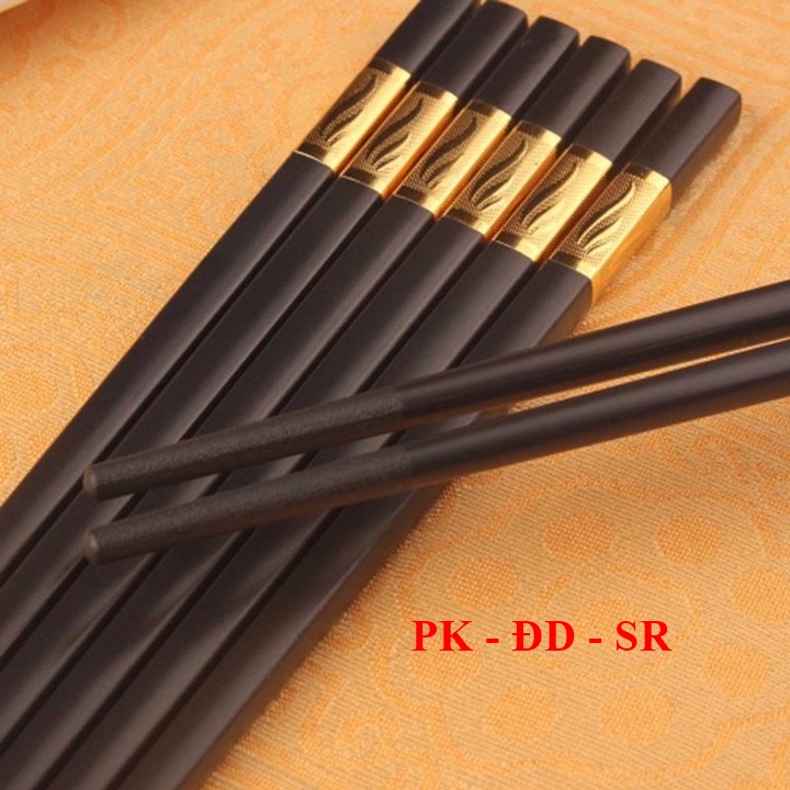 Bộ 10 Đôi Đũa Ăn Hợp Kim Đầu Bọc Vàng - Siêu Rẻ