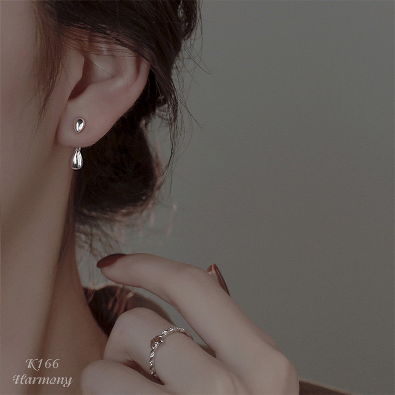 Khuyên tai bạc bông nữ hình giọt lệ khác lạ, xinh xắn, sang chảnh | HARMONY ACCESSORIES K166