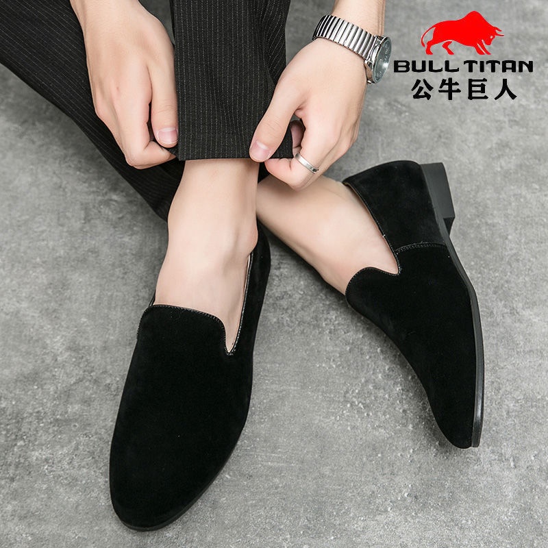 Giày Lười Da Lộn Mũi Nhọn Thời Trang Cho Nam