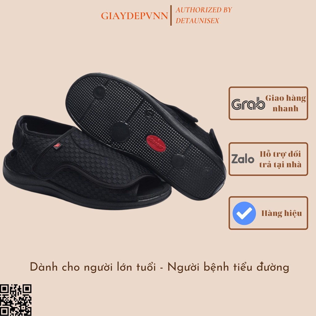 Giày Vải Quai Dán Dành Cho Người Lớn Tuổi Bệnh Tiểu Đường Detaunisex Mã TIDU03