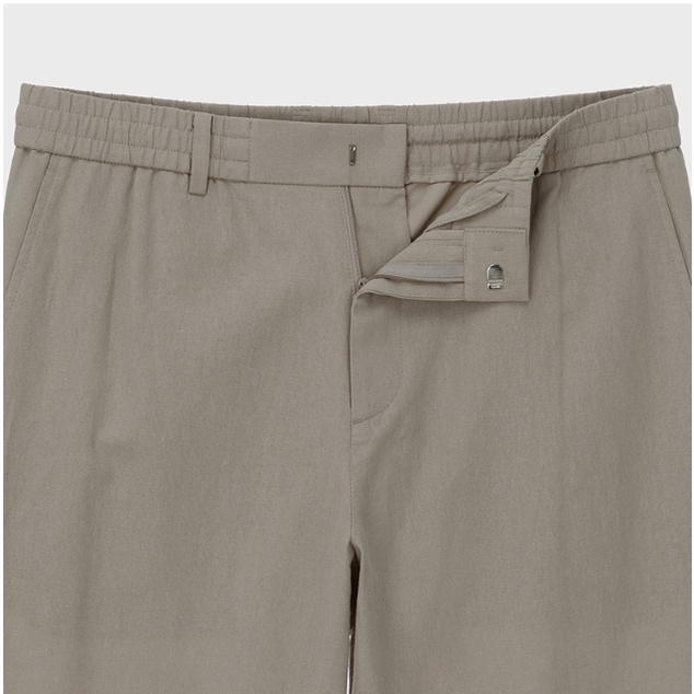 Quần đũi nam Minbridge form Loose Tapered Linen Full Banding Crop Pants MWPT31B1