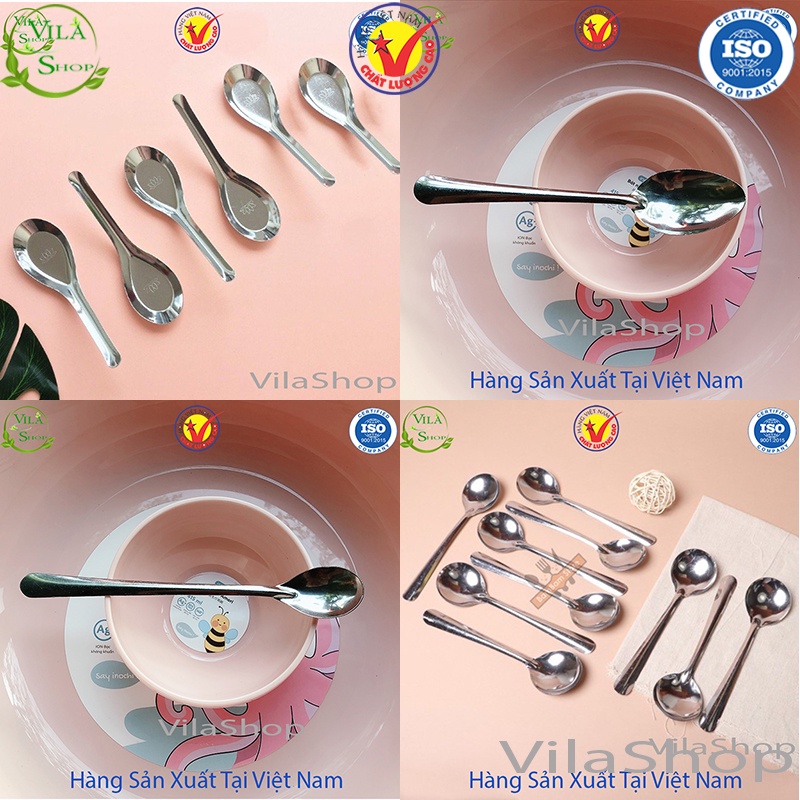 Thìa Inox, Muỗng Inox Đa Năng Nhiều Hình Dáng - Kích Thước Chính Hãng Việt Nhật Sản Xuất Trong Nước