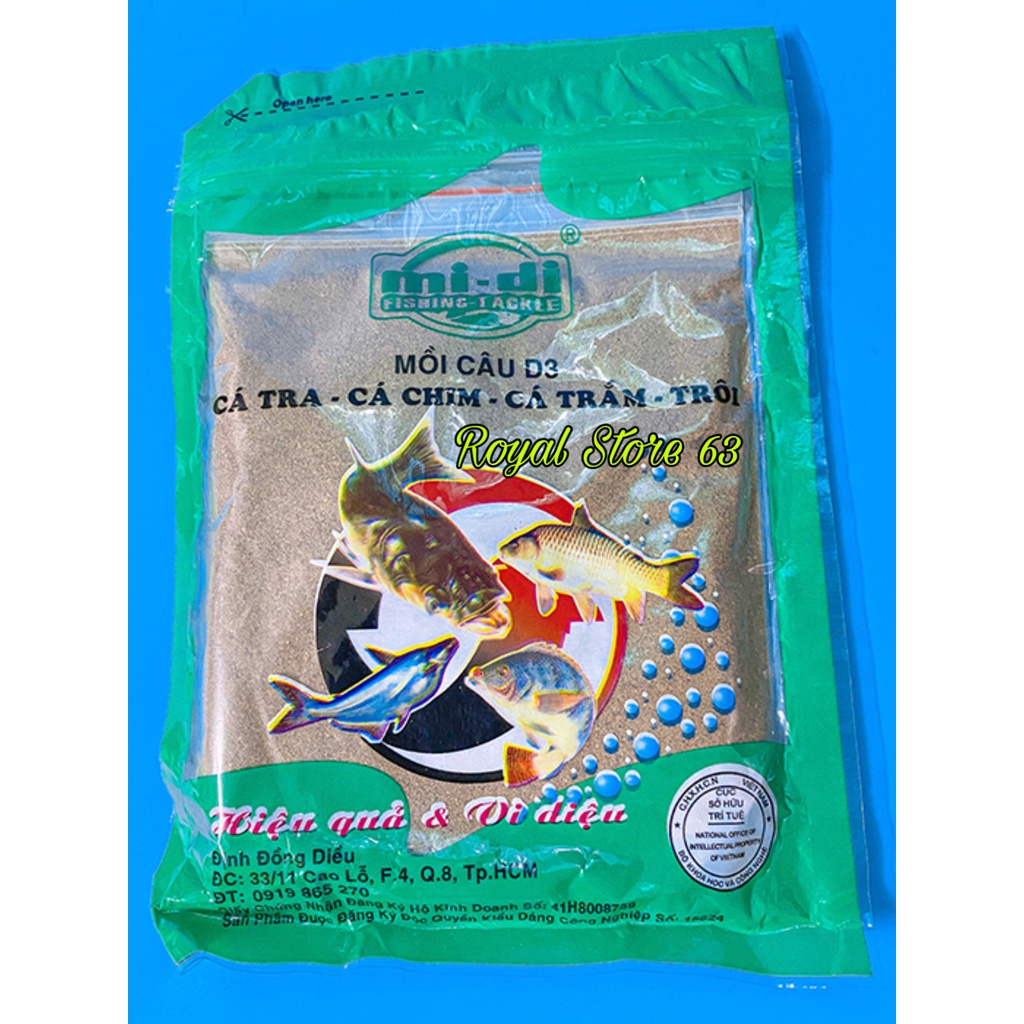 Mồi cám câu cá D3 Định Đồng Điều Rất Nhạy (250gram)