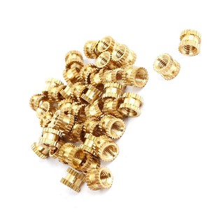 M3 4mm x 5mm Bushing Threaded Brass Fluted Insert Bound Nuts 40 pcs.