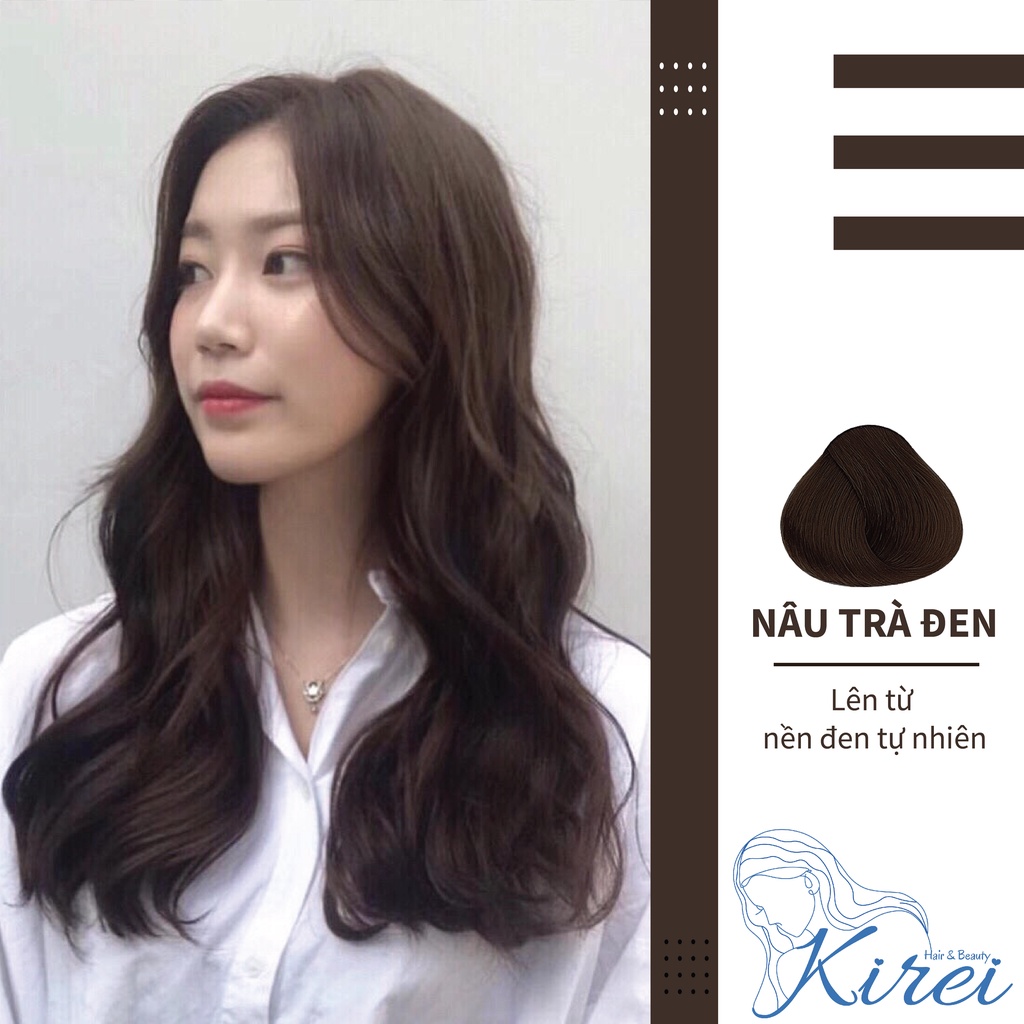 Thuốc nhuộm tóc màu NÂU TRÀ ĐEN không cần tẩy tóc Kirei Hair, KireiHair, KIREIHAIR