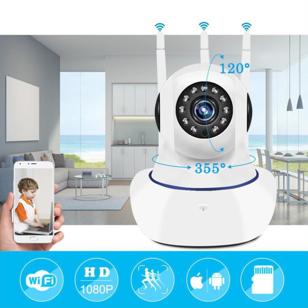 Camera wifi trong nhà Yoose 2.0 3 râu - Quay 360 độ chế đô ngày đêm - âm thanh - Chính hãng - bảo hành