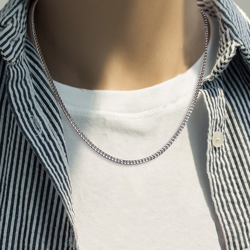 Vòng cổ Thép Titan Thiết Kế Đơn Giản Phong Cách Hip Hop Hàn Quốc Cá Tính