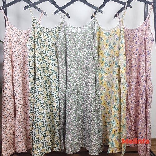 Váy ngủ hai dây nữ vải Cotton lanh lụa mềm mịn thoáng mát, đầm ngủ mặc nhà nữ suông rộng mã V0278