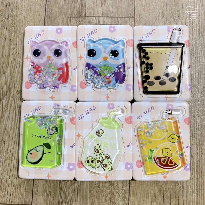 Gương mini 2 mặt siêu xinh hình vuông nước nổi