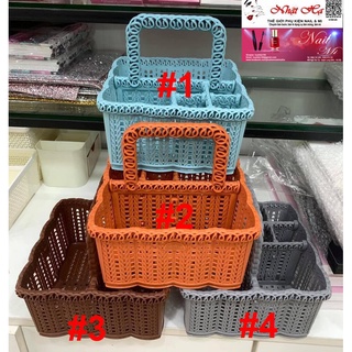 Giỏ nhựa đựng đồ nail mi 6 ngăn