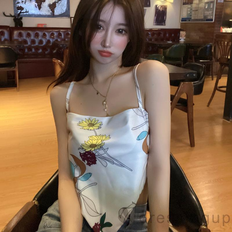 Áo yếm hai dây họa tiết in hoa có thắt nơ ở lưng cho nữ | BigBuy360 - bigbuy360.vn