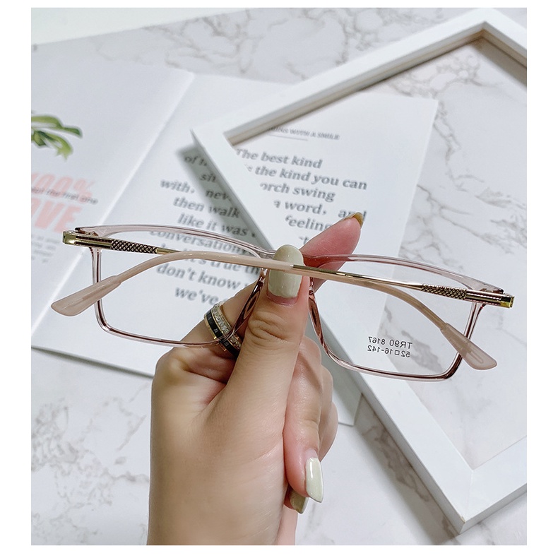 Kính Mát Gọng Vuông Nhỏ Chống Ánh Sáng Xanh TR90 Phong Cách Hàn Quốc Cổ Điển Dành Cho Nam Nữ