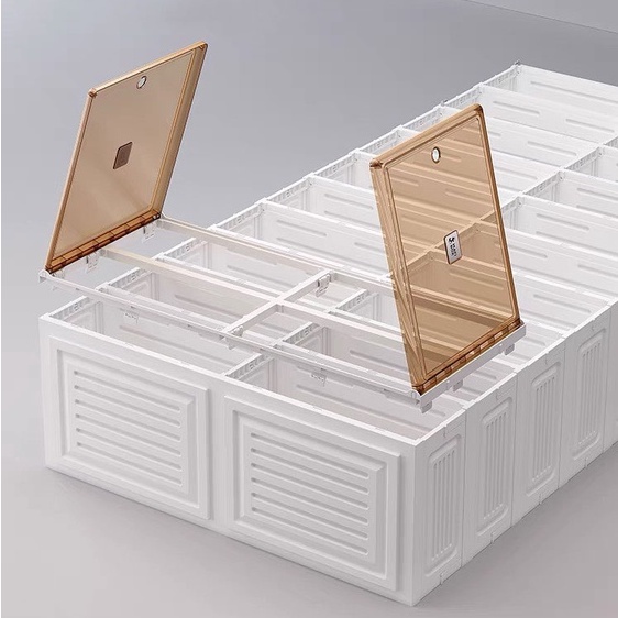 Hộp đựng giày dép nhựa cứng gấp gọn trong suốt MAYI BOX - Tủ đựng giày gấp gọn cao cấp 8 ngăn, 12 ngăn, 16 ngăn, 20 ngăn