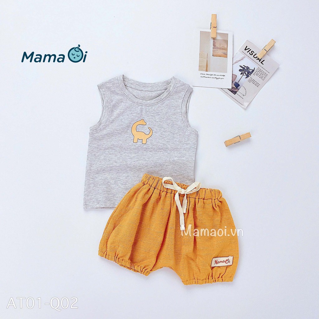 AT01 Áo ba lỗ in hình khủng long vải thun cotton co dãn 4 chiều áo mùa hè từ 0-3 tuổi của Mama Ơi- Thời trang cho bé