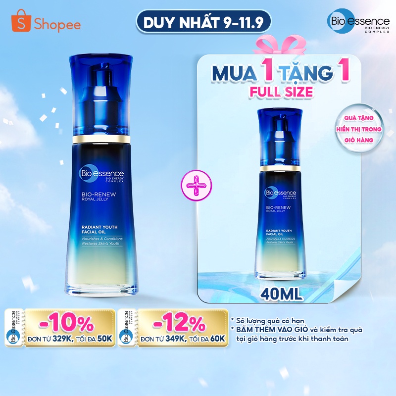 Tinh chất trẻ hóa da dưỡng da tươi trẻ Bio-Essence Bio-Renew Bio-Essence Renew facial oil tinh chất sữa ong chúa 40ml
