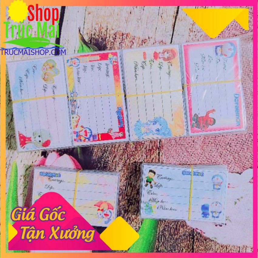 Nhãn vở 100 cái nhãn vở có keo dán sẵn ✅