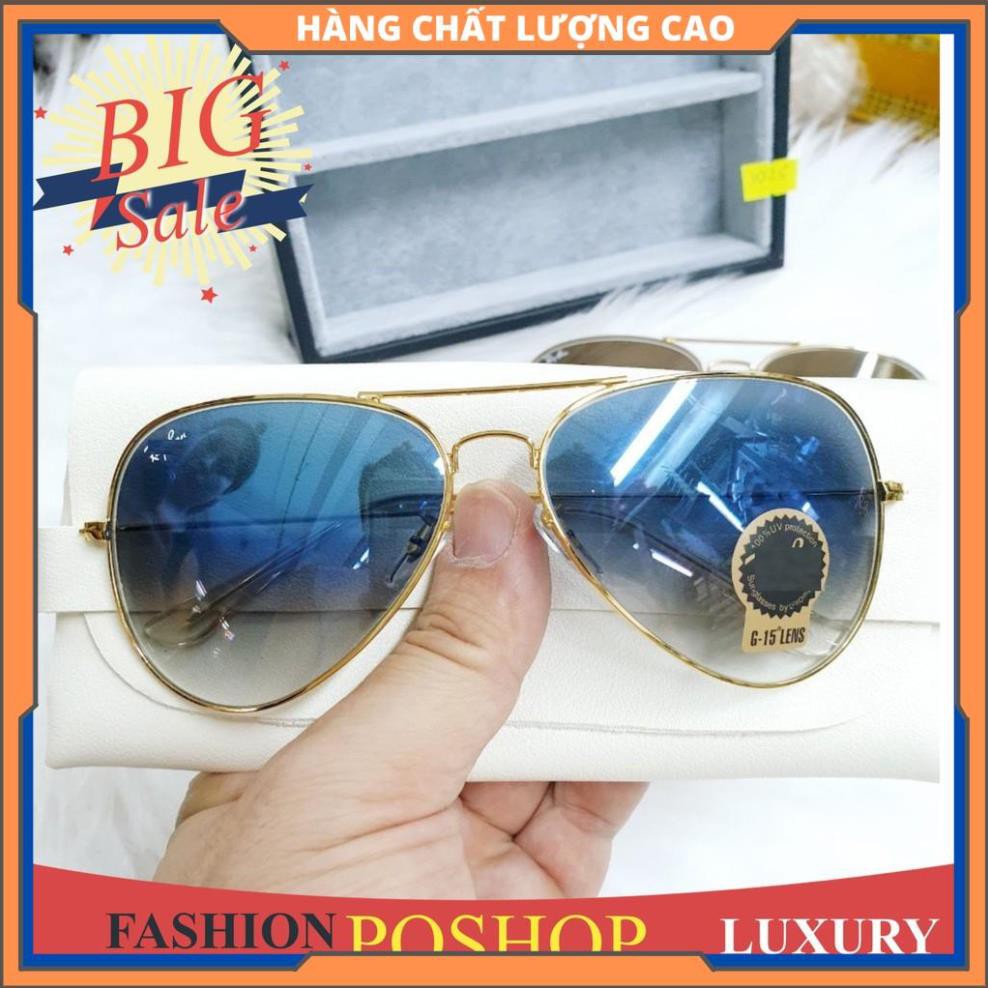Mắt kính mát Nam Nữ TRÒNG THỦY TINH XANH KHÓI CAO CẤP KIỂU PHI CÔNG HÀNG XỊN