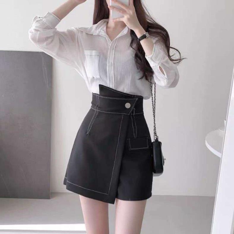 QUẦN  SHORT NỮ GIẢ VÁY CẠP CHÉO VIỀN CHỈ NỔI VV1 [Hàng Siêu Cấp] | BigBuy360 - bigbuy360.vn