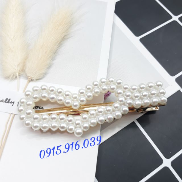 Kẹp Trái Tim Hạt Châu Hot, Kẹp Tóc Mái Thời Trang Hàn