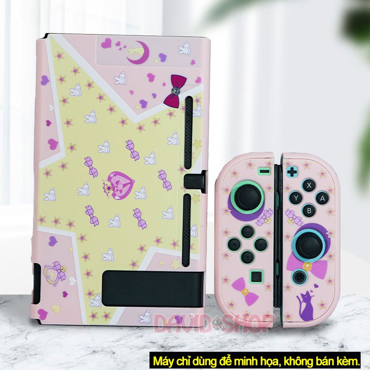 Bộ ốp thân máy &amp; case Joy-Con Sailor Moon hãng Akitomo cho Nintendo Switch