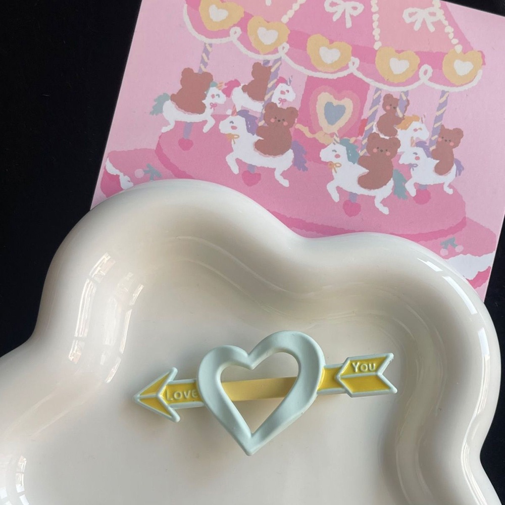 Set 2 Kẹp Tóc Hình Trái Tim Màu Sắc Ngọt Ngào Xinh Xắn Cho Nữ