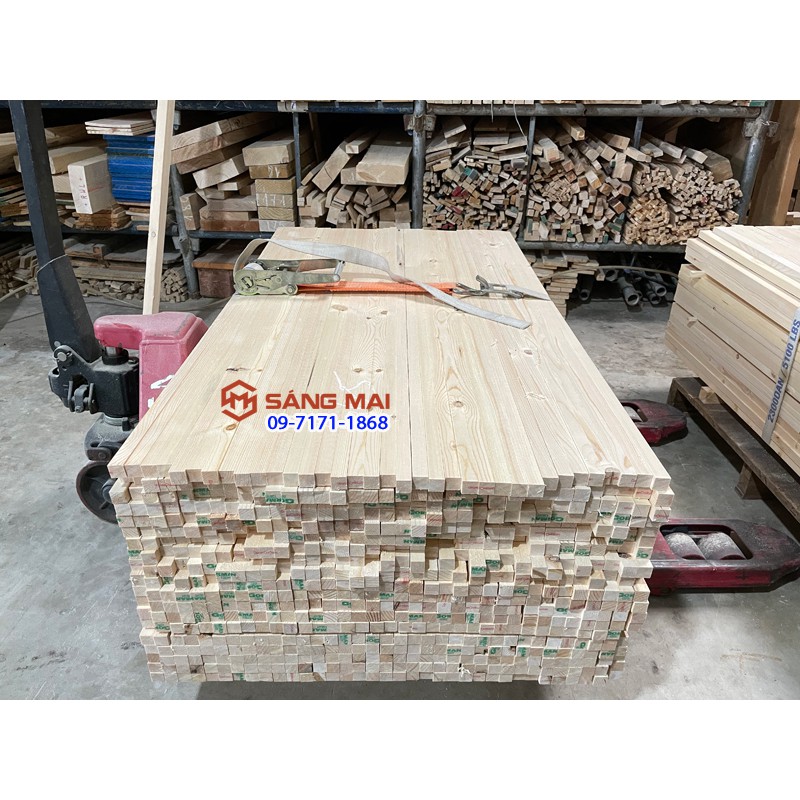 [MS103] Thanh gỗ thông vuông 2cm x 2cm x dài 1m + láng mịn 4 mặt