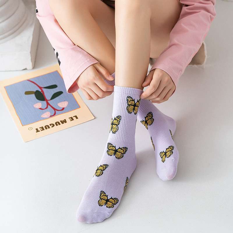 Tất Chân Cotton Thoáng Khí Thấm Hút Mồ Hôi Phong Cách Nhật