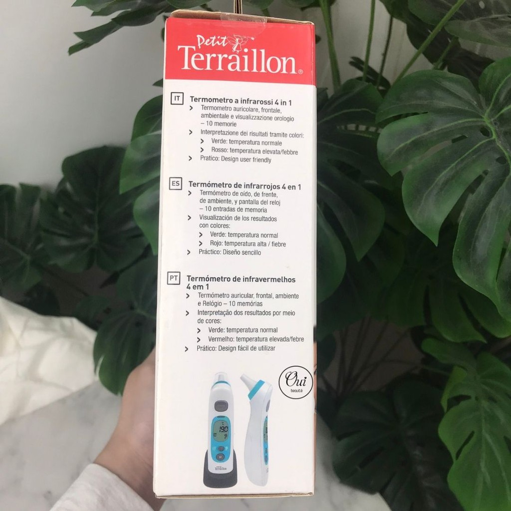 Nhiệt kế Petit Terraillon Thermo Color 4in1, nhiệt kế y tế đo tai, trán bằng tia hồng ngoại Ouibeaute