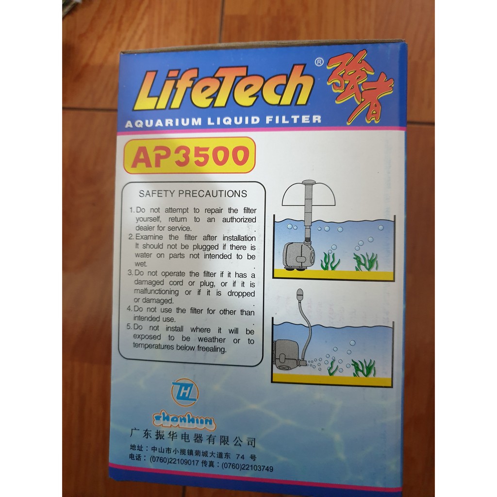 [Mã 12FMCGSALE1 giảm 10% đơn 250K] Máy Bơm Nước Lifetech AP3500 (60W-3000L/H-3M) - Máy Bơm Lifetech AP3500 Hồ Cá