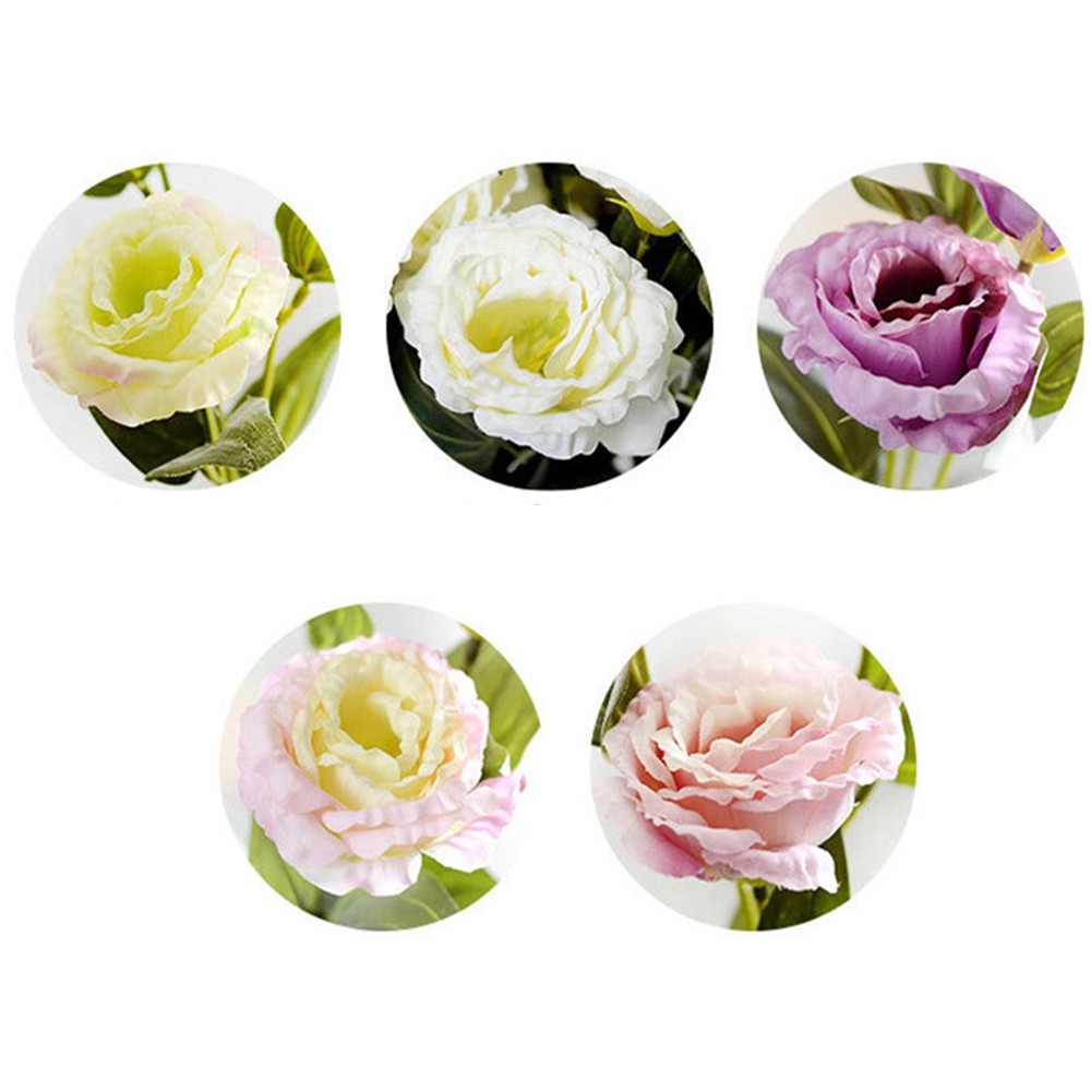 ☆YOLA☆ 3 Branches 70cm Vivid|Eustoma DIY Floral Bouquets Silk Eustoma Beautiful Home Decor Fake Plant Wedding Supplies Artificial Flower/Multicolor