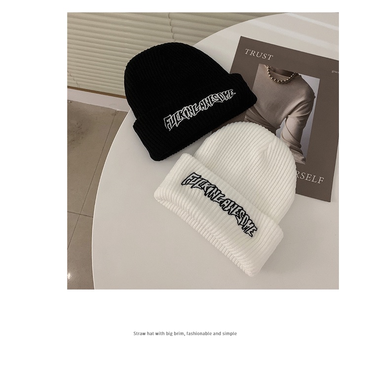 Nón beanie trùm đầu dệt kim thời trang thu đông cho cả nam và nữ