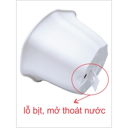 (20x13cm) Chậu ốp tường vành hoa bèo thông minh size 1 chuẩn cty dày, đẹp_Chậu nhựa ốp tường violet