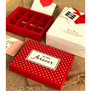 Hộp socola chữ nhật tự gấp 12 viên
