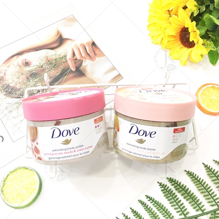 Tẩy tế bào chết Dove Exfoliating Body Polish bản Thái Lan 298ml Mit Beauty giúp da sáng mịn dưỡng ẩm toàn thân